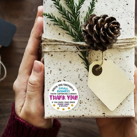 NEW 500 Stickers Please Leave A Review Thank You Round Business Stickers - Picture 4 of 4